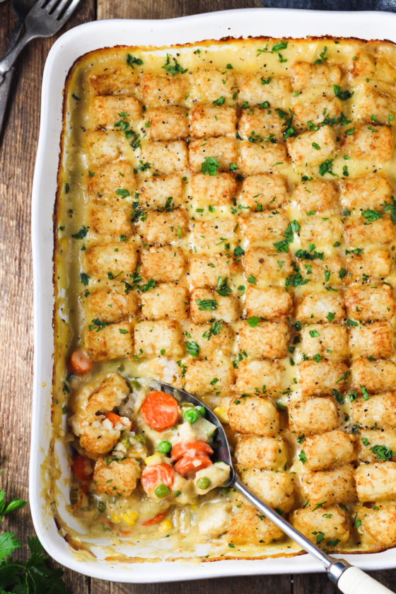 Chicken Pot Pie Tater Tot Casserole Modern Farmhouse Eats