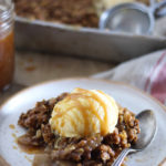 Drunken apple crisp with rum caramel