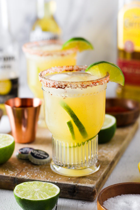 Lemon Lime Beergaritas with Chili-Lime Salt | Modern Farmhouse Eats