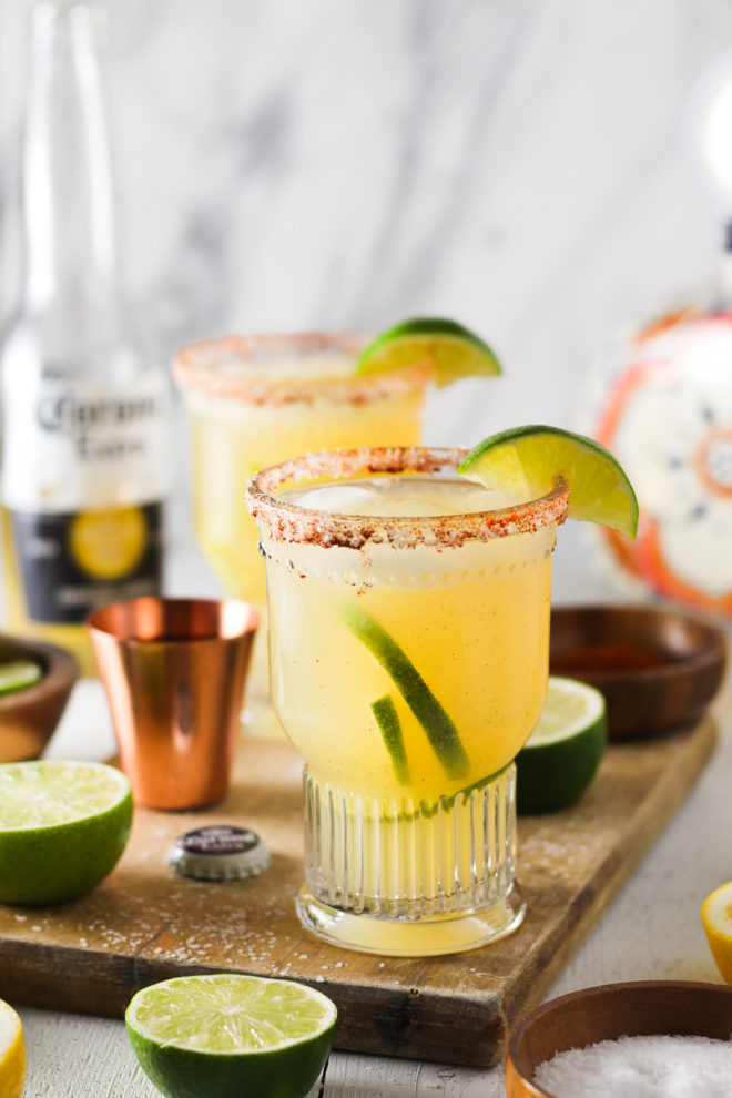 Lemon Lime Beergaritas with Chili-Lime Salt | Modern Farmhouse Eats