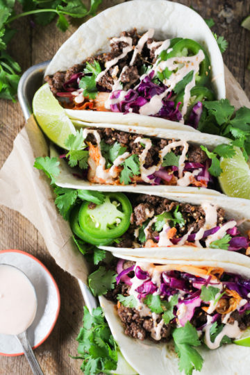 Korean Ground Beef Tacos - Modern Farmhouse Eats