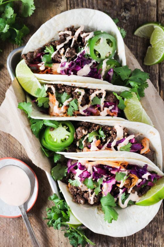 Korean Ground Beef Tacos - Modern Farmhouse Eats