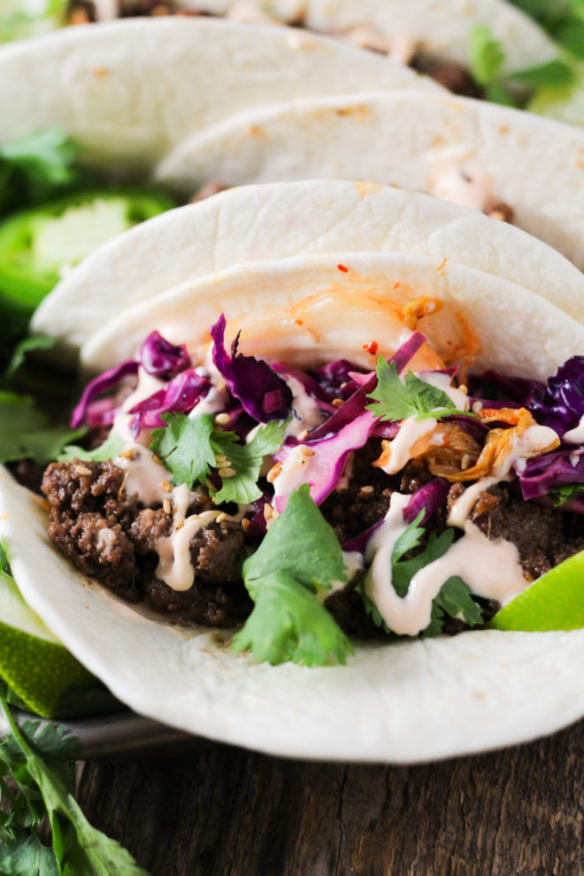 Korean Ground Beef Tacos - Modern Farmhouse Eats