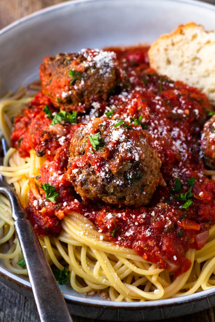 Homemade Spaghetti and Meatballs - Modern Farmhouse Eats