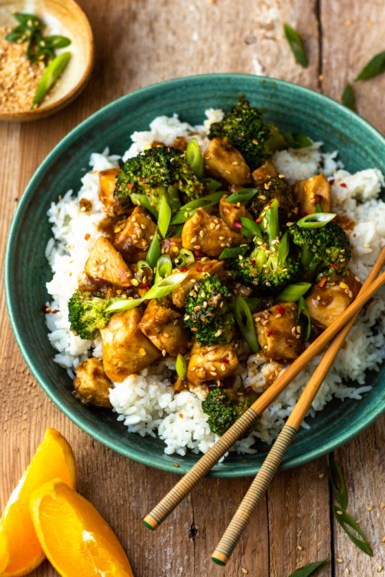 Spicy Orange Chicken and Broccoli - Modern Farmhouse Eats