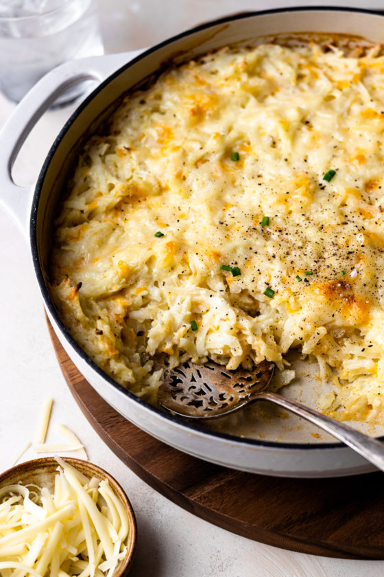 From Scratch Cheesy Sharp Cheddar Hashbrown Casserole - Modern ...