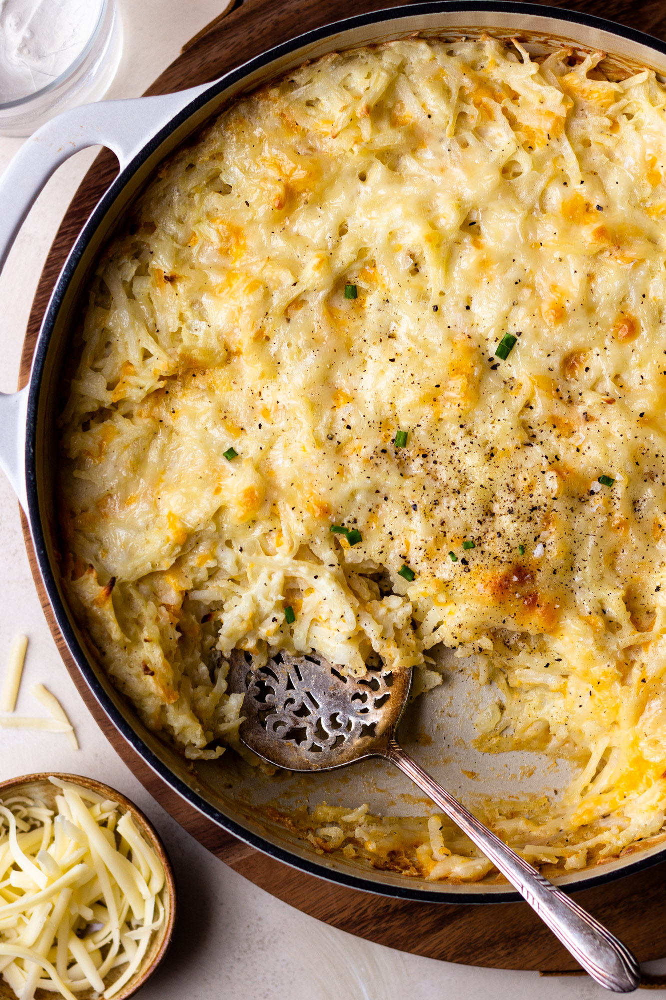 From Scratch Cheesy Sharp Cheddar Hashbrown Casserole - Modern ...