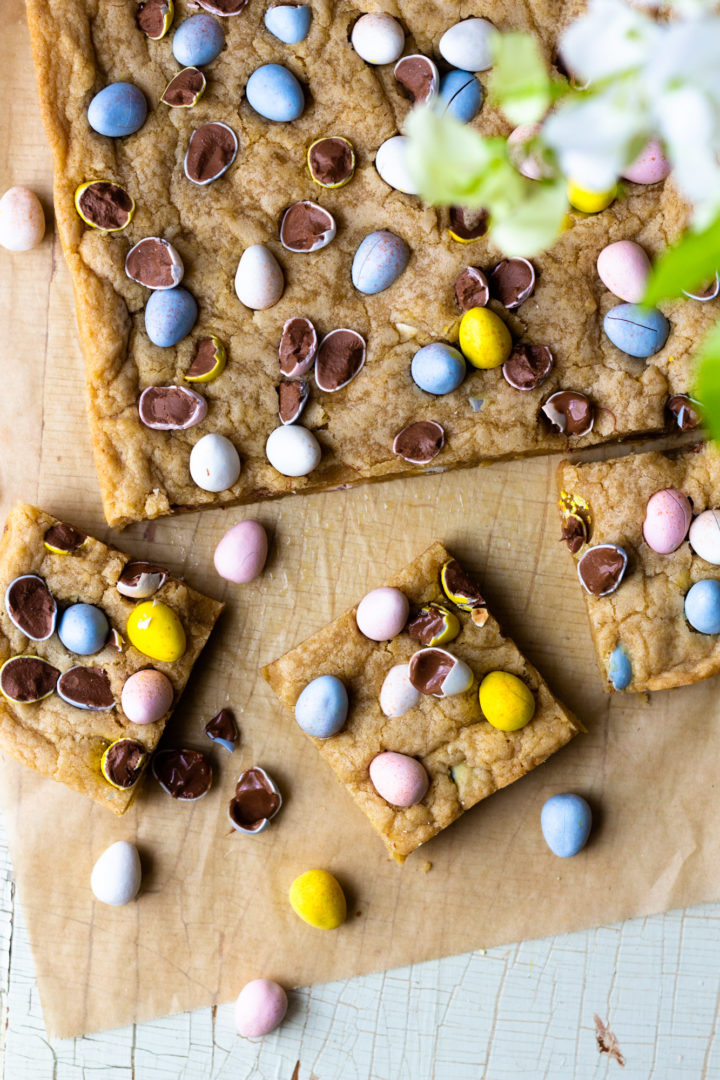 Chocolate Easter Egg Cookie Bars - Modern Farmhouse Eats