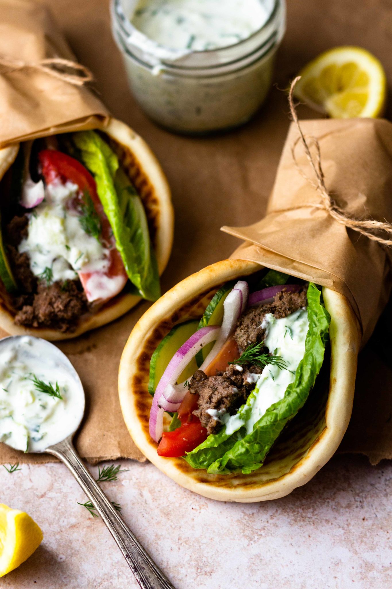 Easy Ground Beef Gyros with Tzatziki Sauce - Modern Farmhouse Eats