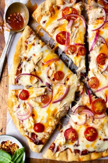 Grilled Bbq Chicken Pizza With Hot Honey Butter - Modern Farmhouse Eats