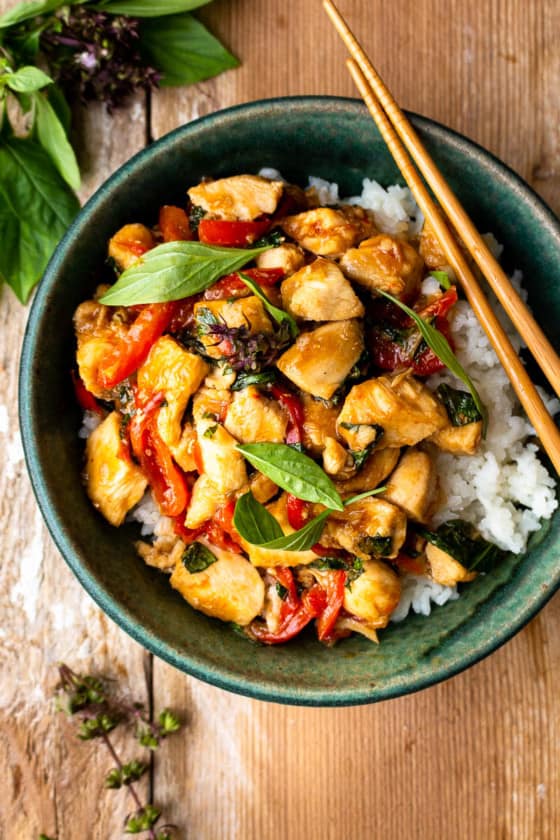 Thai Basil Chicken Stir Fry - Modern Farmhouse Eats