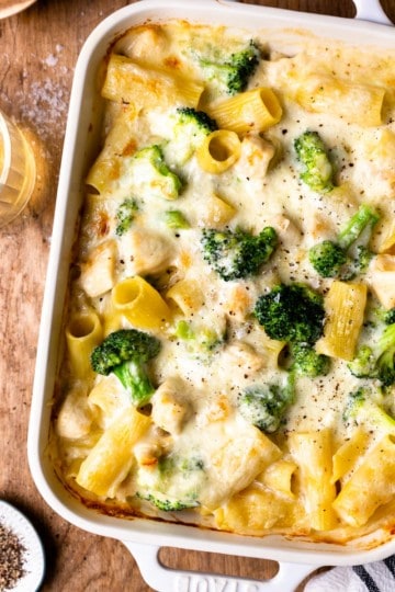 Creamy Chicken And Broccoli Pasta Bake - Modern Farmhouse Eats