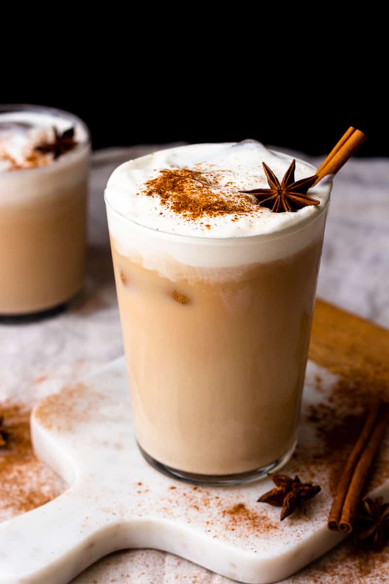 Iced Pumpkin Cream Chai Tea Latte {Starbucks Copycat Recipe}