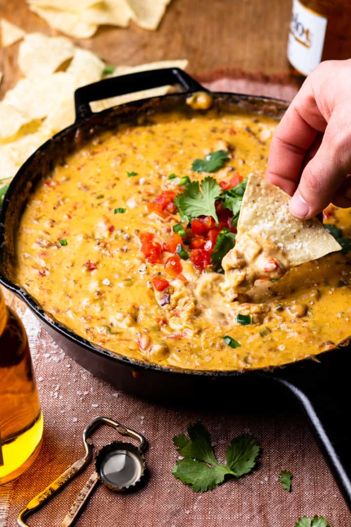 Smoked Queso Dip {Crockpot Option} - Modern Farmhouse Eats