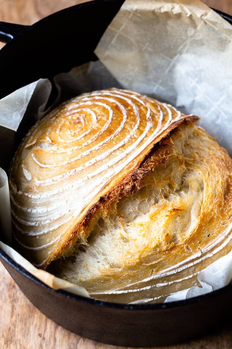 Fluffy Dutch Oven Sourdough Bread (+ Photo Tutorial)