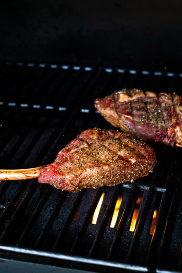 Grilled Bison Tomahawk Steak With Chimichurri Butter Modern Farmhouse Eats 