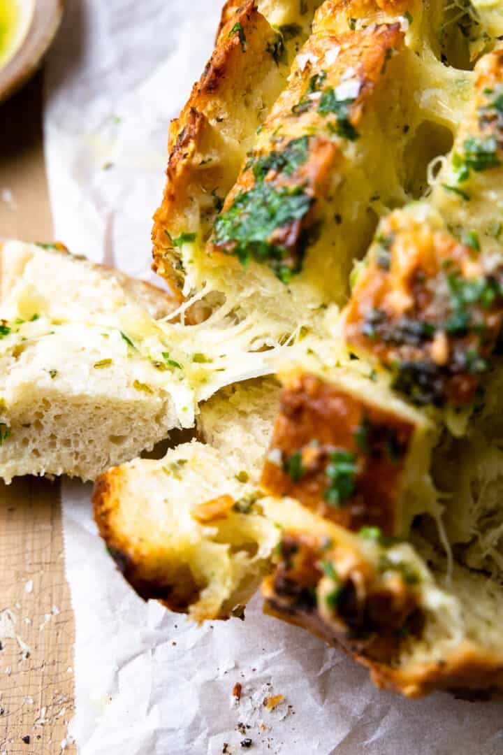 Cheesy Roasted Garlic Pull Apart Bread - Modern Farmhouse Eats