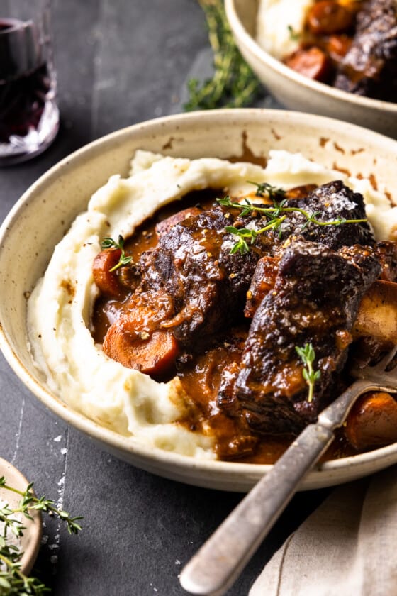 Red Wine Braised Bison Short Ribs - Modern Farmhouse Eats