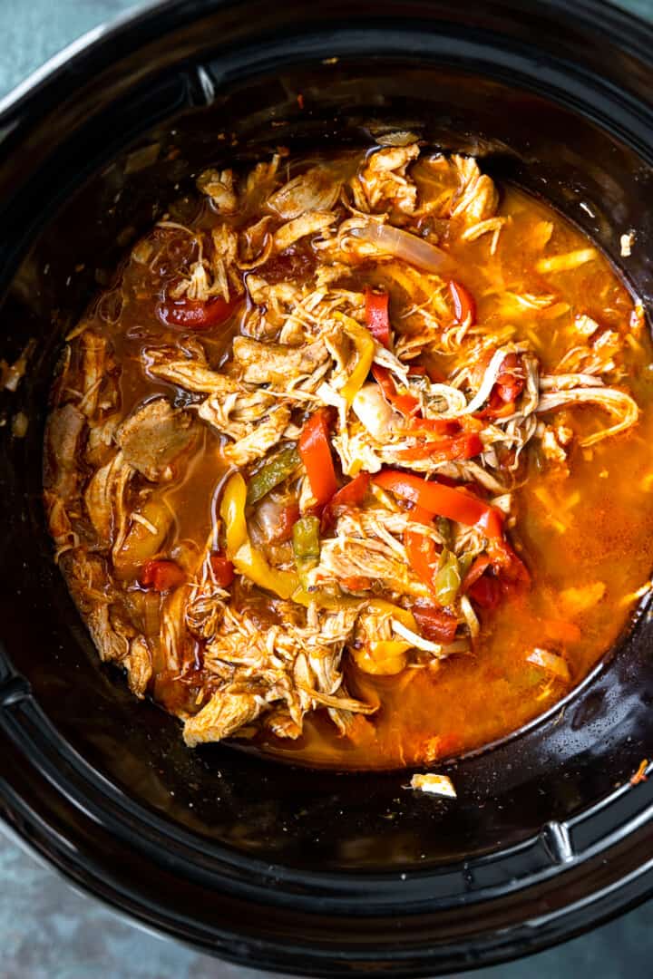 Slow Cooker Crispy Cheese Chicken Fajita Tacos - Modern Farmhouse Eats