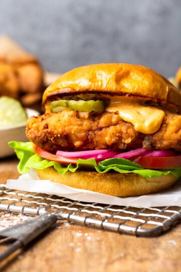 Buttermilk Crispy Chicken Burger with Smoky Aioli - Modern Farmhouse Eats