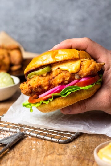 Buttermilk Crispy Chicken Burger with Smoky Aioli - Modern Farmhouse Eats