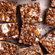 chocolate Rice Krispies cut into squares