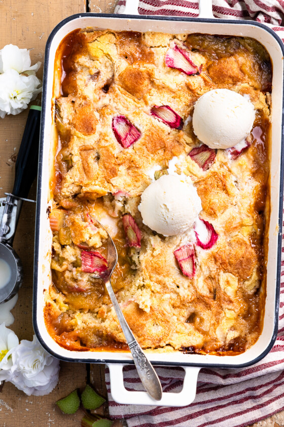 Easy From Scratch Rhubarb Dump Cake Modern Farmhouse Eats