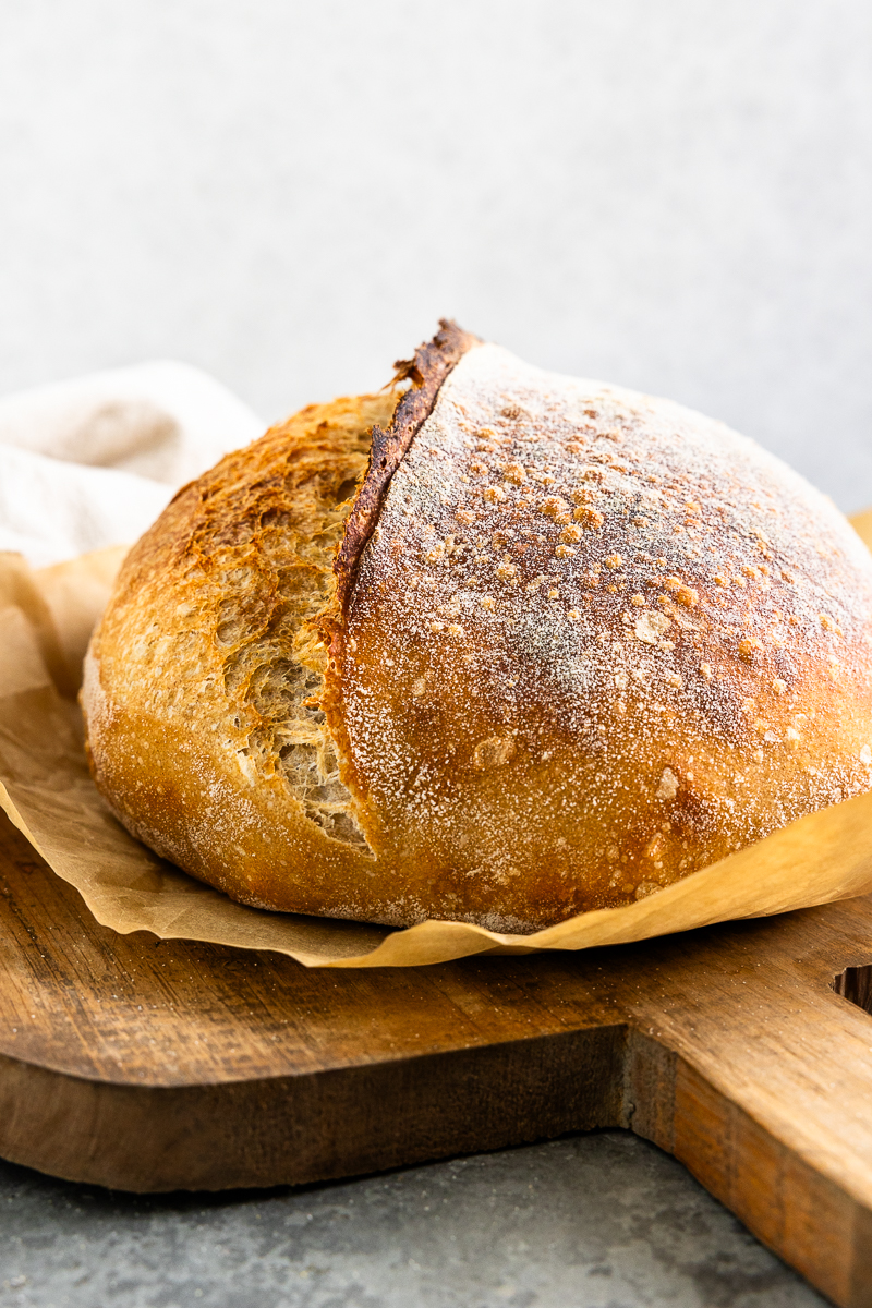 sourdough bread sitting on a cutting board